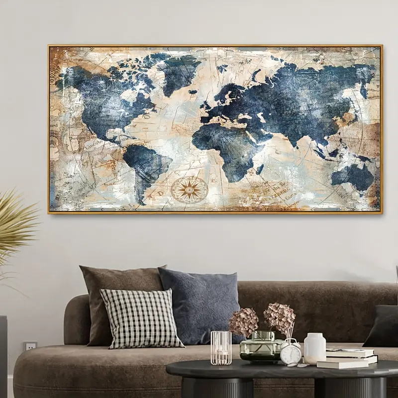 Star Map Poster - 1 PC โปสเตอร์ผ้าใบ VINTAGE Art World