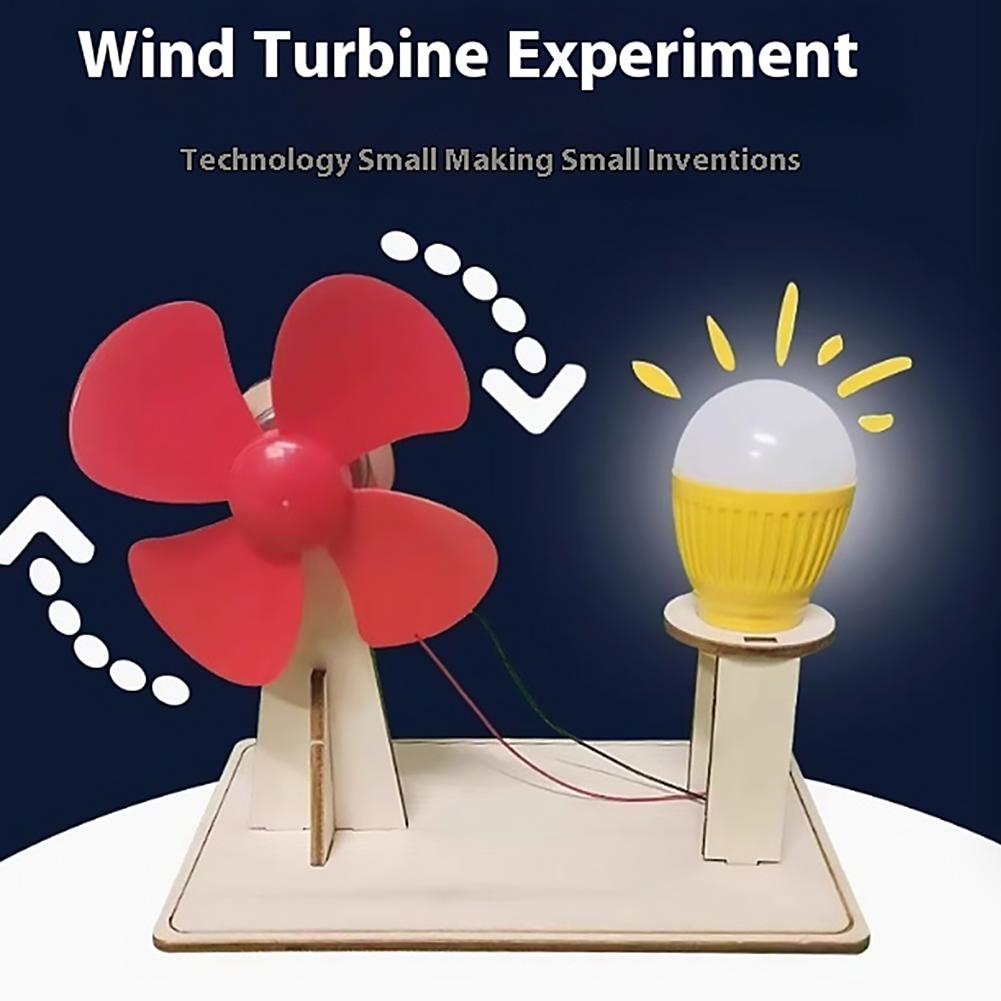 Science Kit - ชุดอุปกรณ์วิทยาศาสตร์เพื่อการศึกษา STEM แบบ DIY โมเดลไฟฟ้าพลังงานลม ชุดประกอบทดลองการแปลงพลังงานลมโดยไม่ต้องใช้แบตเตอรี่