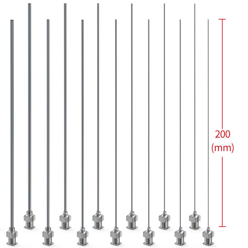 Hobby Science Lab - 5ชิ้น SUS304ตัวล็อคปลายทื่อยาว8นิ้ว200มม. เข็มจ่ายยาอุตสาหกรรม8g ~ 26g เหมาะสำหรับห้องปฏิบัติการวิทยาศาสตร์งานอดิเรกงานฝีมือ