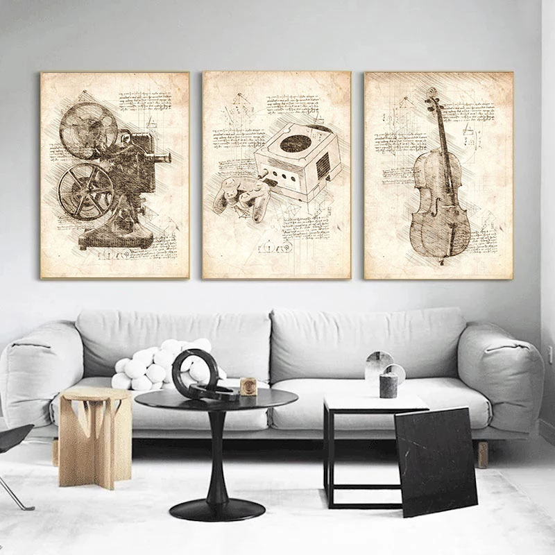 Vintage บทคัดย่อ Da Vinci แรงบ - Star Map Poster บทวิจารณ์และราคา