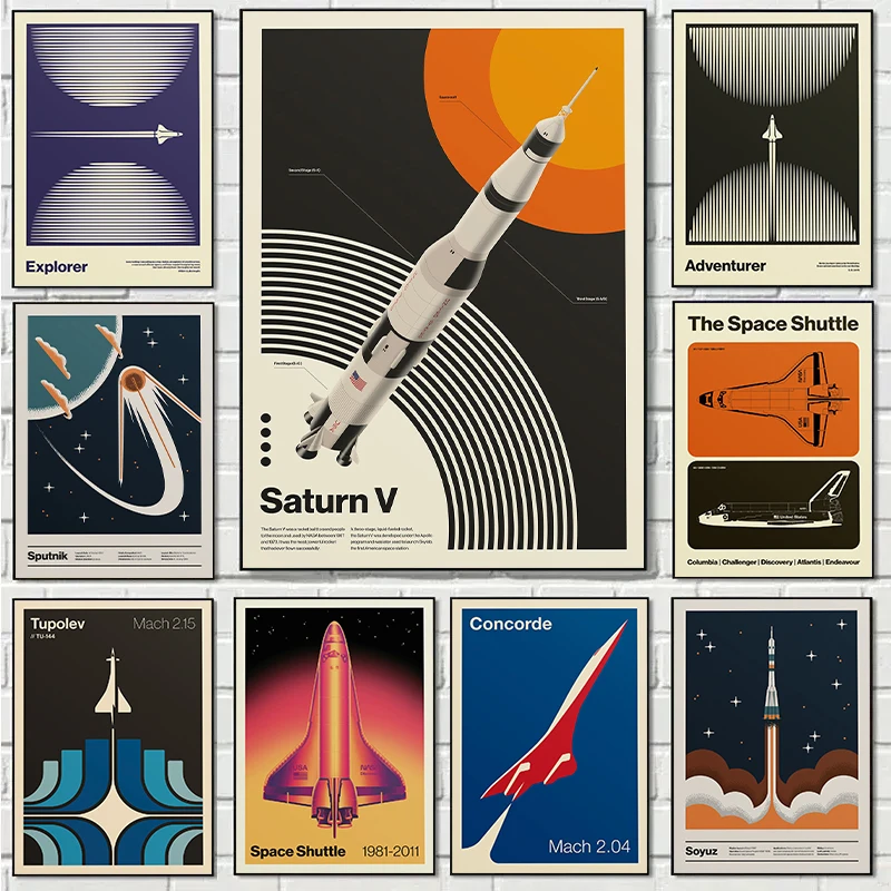 Retro บทคัดย่อกระสวยอวกาศ Sput - Star Map Poster บทวิจารณ์และราคา