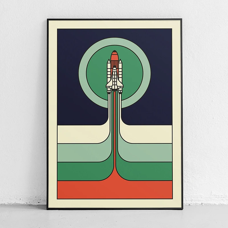 Retro บทคัดย่อกระสวยอวกาศ Sput - Star Map Poster บทวิจารณ์และราคา