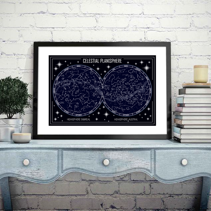Celestial Planisphere แผนที่ผ้ - Star Map Poster บทวิจารณ์และราคา