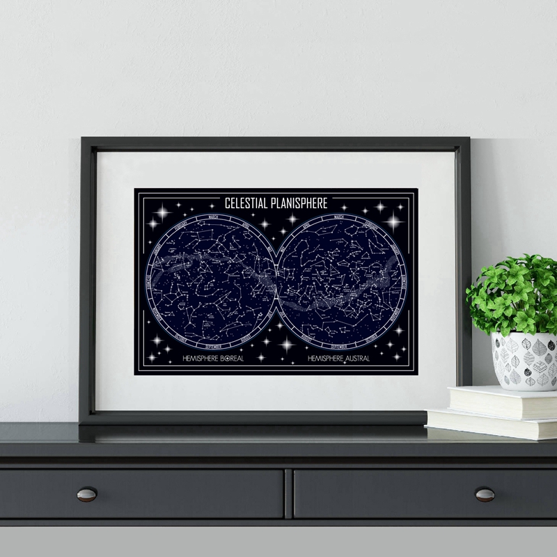 Celestial Planisphere แผนที่ผ้ - Star Map Poster บทวิจารณ์และราคา